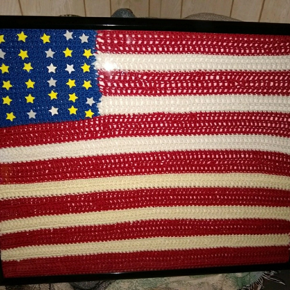 Home made crochet american flag